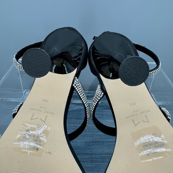 NEW Marc Fisher Carita Ankle Strap Heeled Sandals Black Size 8M - Picture 9 of 10